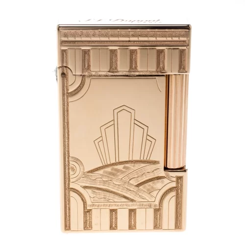 S.T. Dupont Art Deco Ligne 2 Strukturiertes Gold Finish Limitierte Edition Feuerzeug